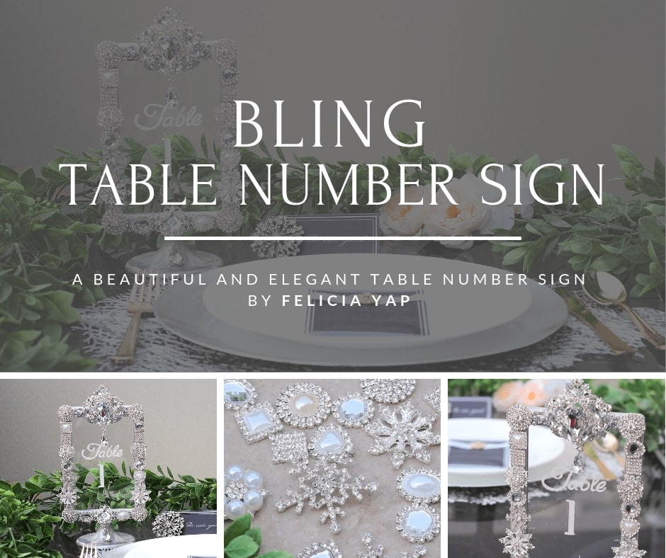 DIY Wedding Bling Table Number Sign by Most Delightful Way - Totally