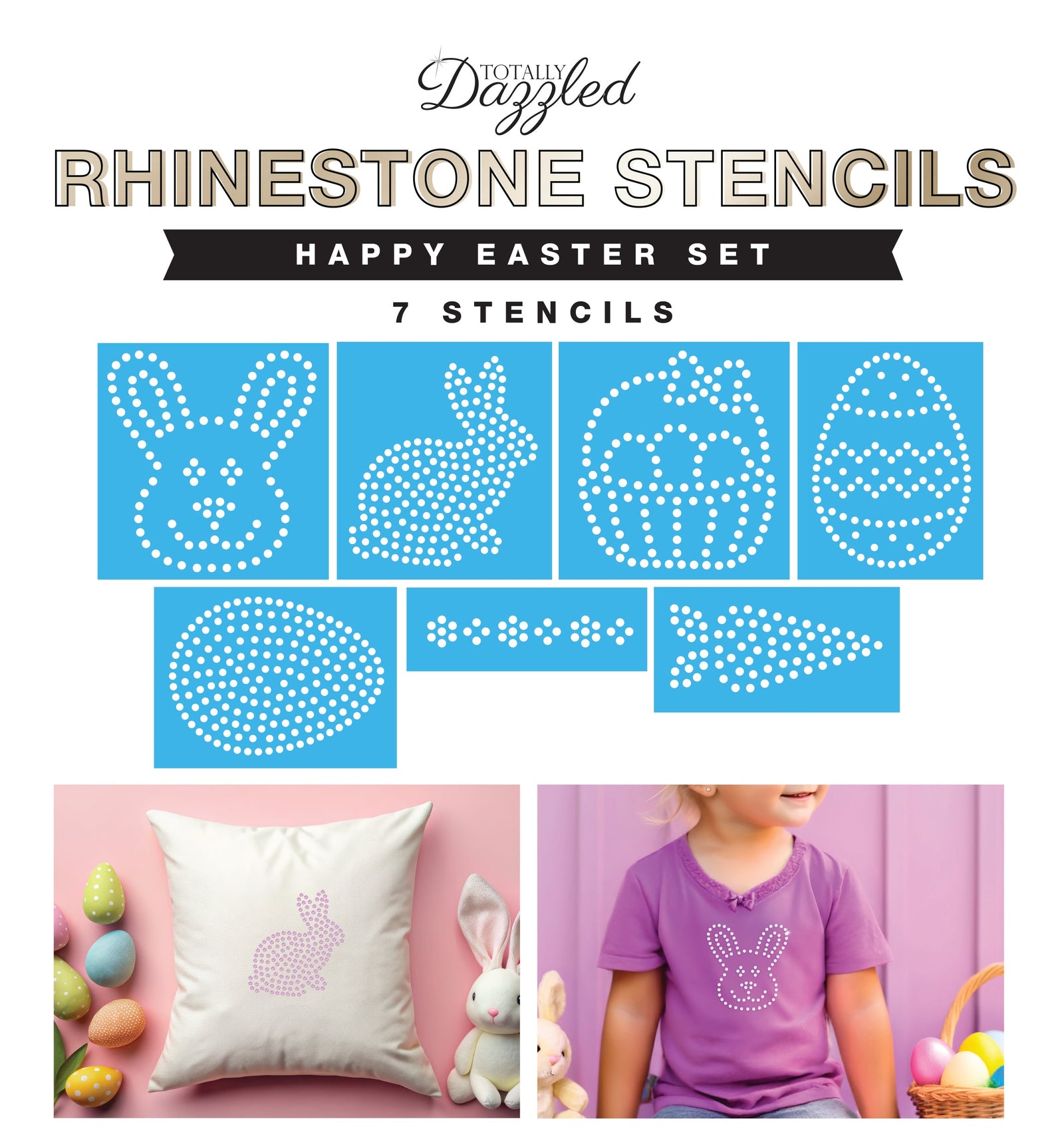 Happy Easter Stencils Set of 7 | Only $3.56 each