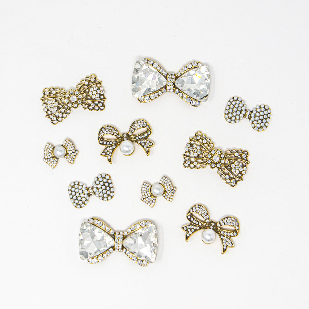 Silver Rhinestone Bows Pack - Totally Dazzled