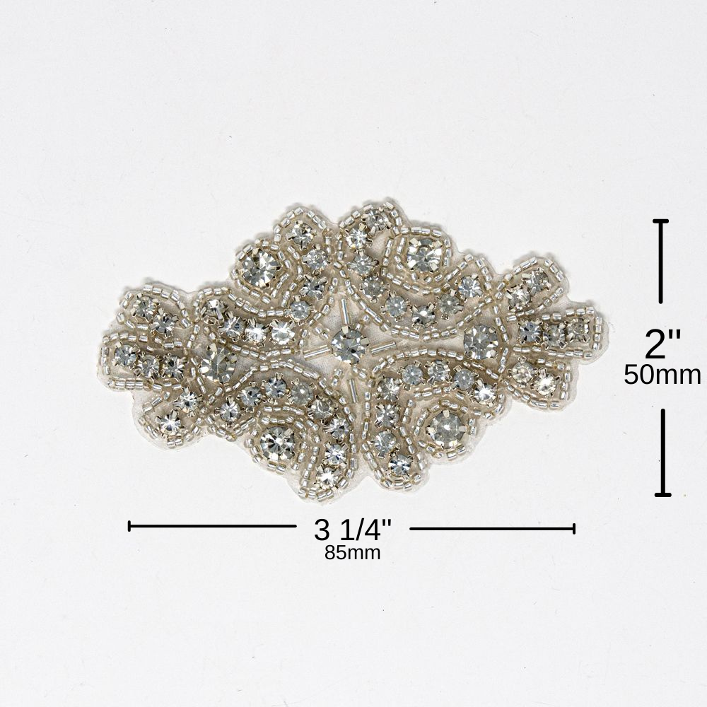 Silver Rhinestone Applique | Diana