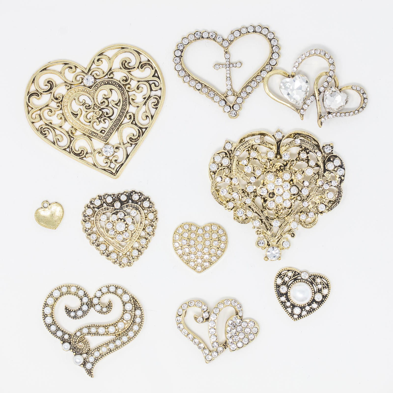 Antique Bronze Hearts Pack