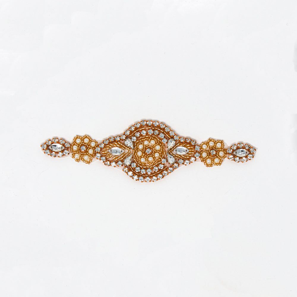 Gold Rhinestone Applique  Charlotte - Totally Dazzled