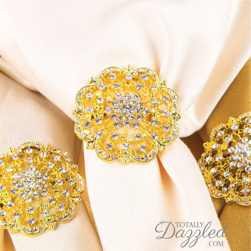 Vintage Diamante Napkin Ring 10 Pack - Totally Dazzled