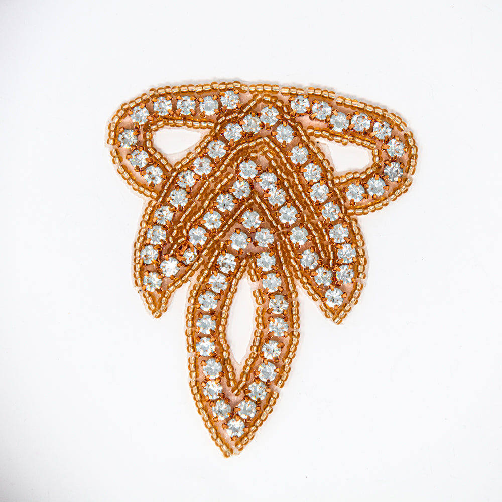 Gold Rhinestone Applique with Pearls | Elizabeth