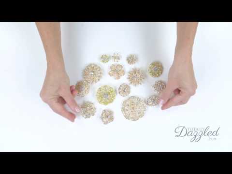 Gold Bulk Rhinestone Embellishments for Crafts | Gold with Clear Rhinestones